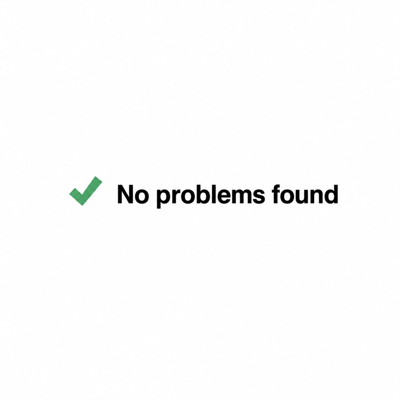 No problems found file check graphic
