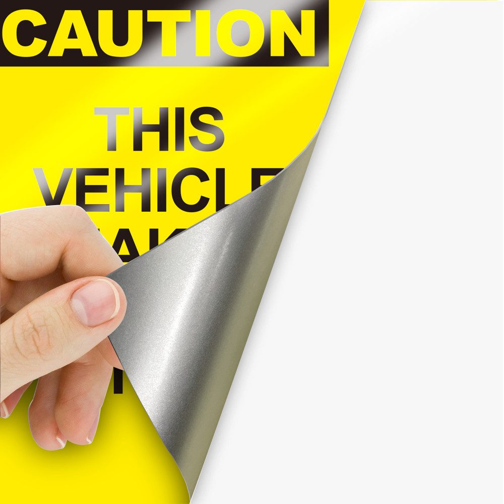 Reflective sign and decal material sample.